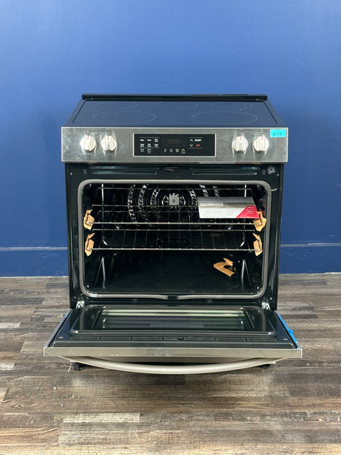 Frigidaire - 30 in. 5-Burner Element Slide-In Front Control Self-Cleaning Electric Range with Convection in Stainless Steel