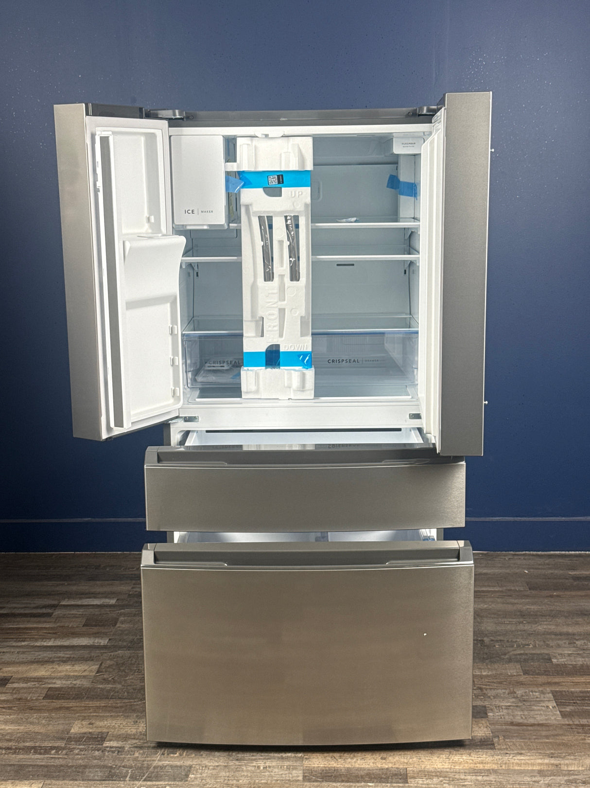 Frigidaire - 36 in. 26 cu. ft. Standard-Depth 4-Door French Door Refrigerator in Fingerprint-Resistant Stainless Steel Look