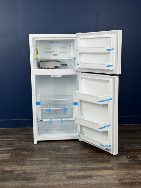 Frigidaire - 27.6 in. 14 cu. ft. Frost Free Top Freezer Refrigerator in White with EvenTemp Cooling System