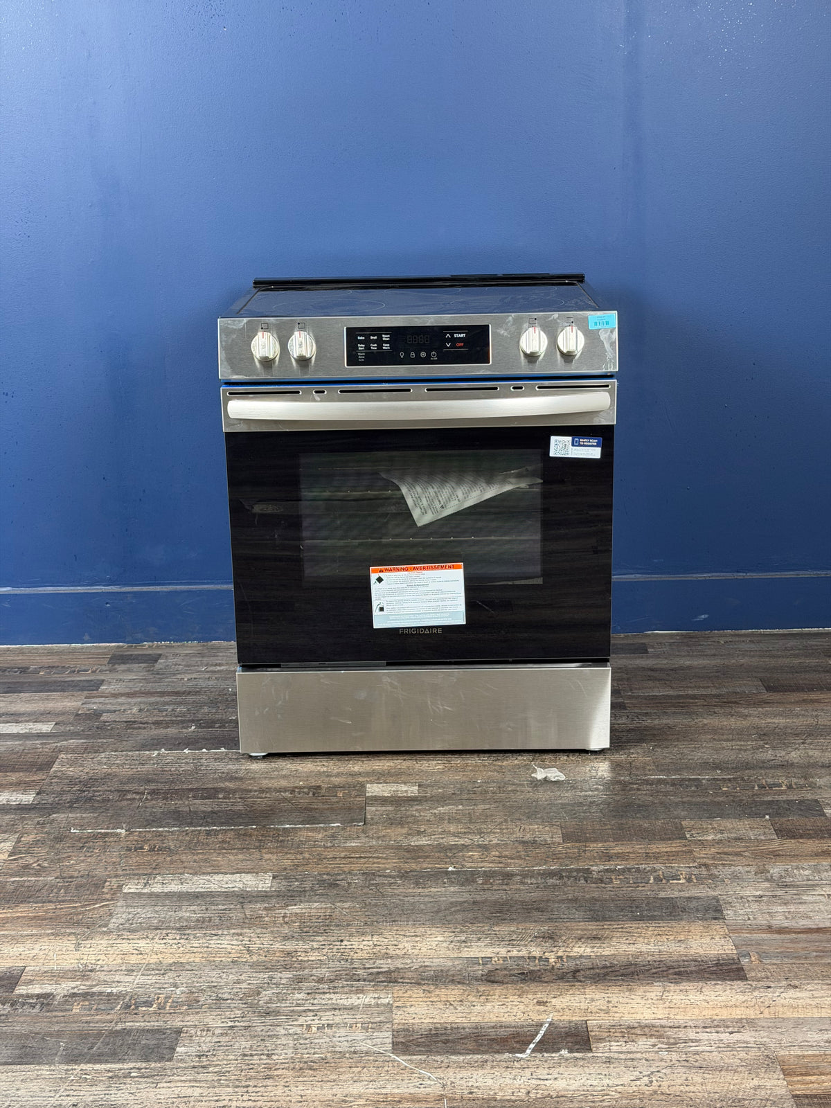Frigidaire - 30 in. 5 Element Slide-In Front Control Electric Range with Steam Clean in Stainless Steel