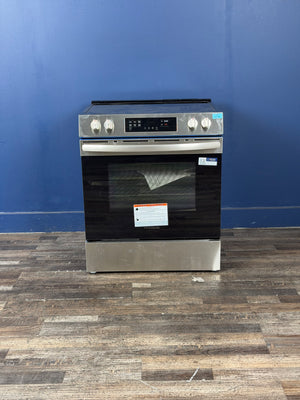 Frigidaire - 30 in. 5 Element Slide-In Front Control Electric Range with Steam Clean in Stainless Steel