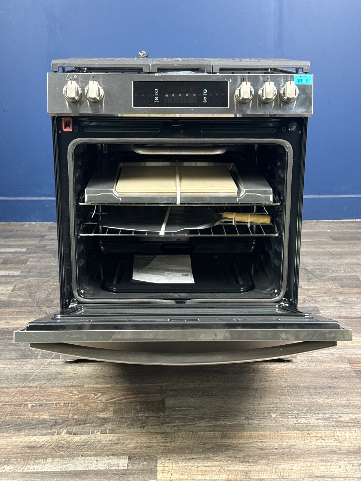 Frigidaire - Gallery 30 in. 5-Burner Slide-In Gas Range in Smudge-Proof Stainless Steel with Stone-Baked Pizza