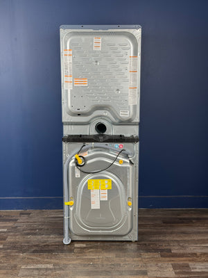 Electrolux - 4.4 cu. ft. . Stacked Washer and 8 cu. ft. Electric Dryer Laundry Tower in Blue Denim with LuxCare Wash