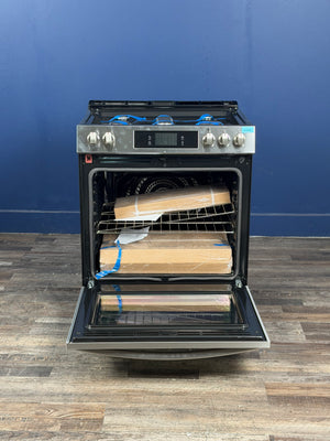 Frigidaire - Gallery 30 in. 6 cu. ft. 5 Burner Slide-In Gas Range with Total Convection and Air Fry, Smudge Proof Stainless Steel