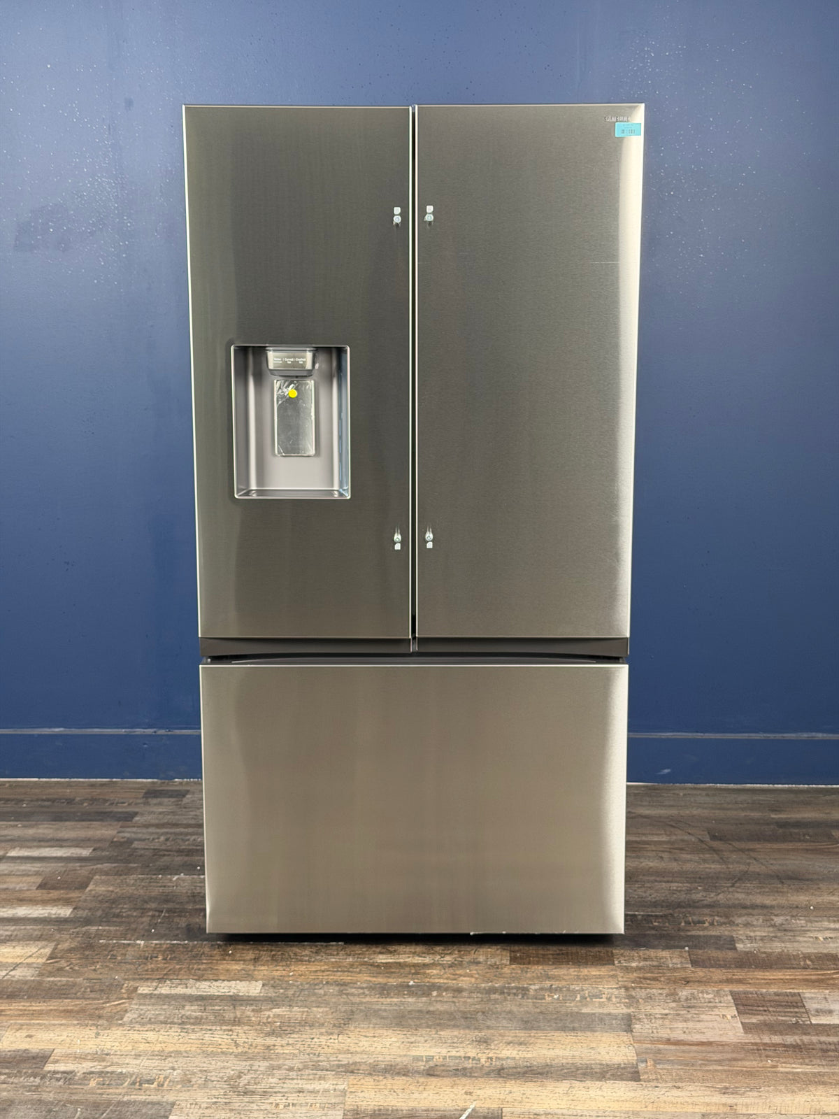 Samsung - 36 in. 31 cu. ft. 3-Door Standard Depth French Door Refrigerator in Stainless Steel w/External Water and Ice Dispenser