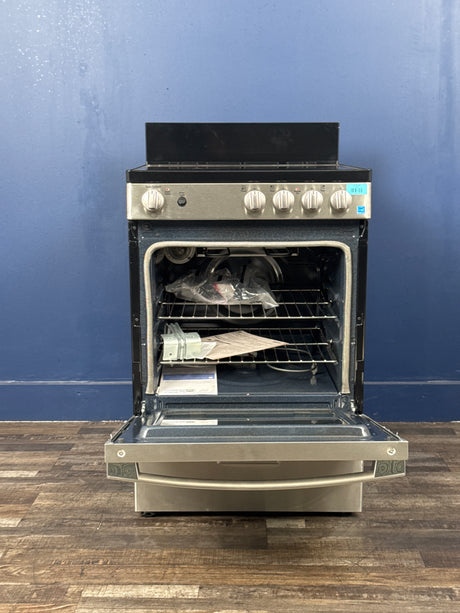 GE - 24 in. 4 Burner Element Free-Standing Electric Range in Stainless Steel
