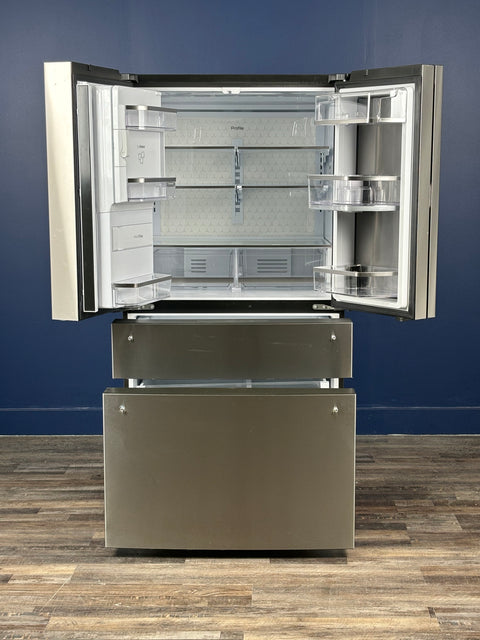 GE Profile - Profile 27.9 cu. ft. Smart 4-Door French Door Refrigerator with Door-in-Door in Fingerprint Resistant Stainless Steel