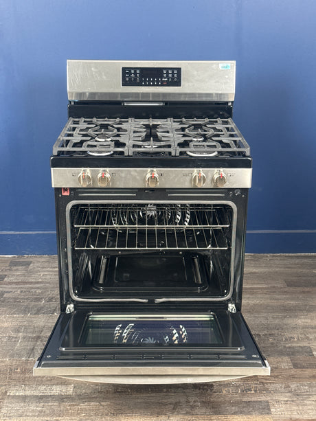 Frigidaire Gallery - 30 in. 5 Burner Freestanding Gas Range in Stainless Steel with True Convection and Air Fry