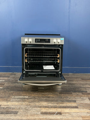 Frigidaire - 30 in. 5 Element Slide-In Front Control Electric Range with Steam Clean in Stainless Steel