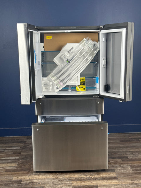 GE Profile - Profile 36 in. 23.3 cu. ft. Smart Counter-Depth Fingerprint Resistant 4-Door French-Door Refrigerator with Door In Door