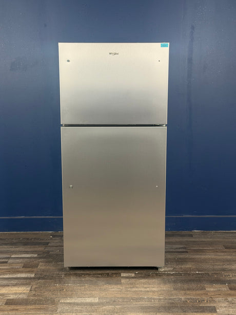 Whirlpool - 29.5 in. 19.3 cu.ft. Standard Depth Top Freezer Refrigerator in Print Resistant Stainless with Total Coverage Cooling