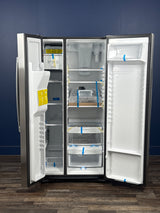 GE - 23.0 cu. ft. Side by Side Refrigerator in Fingerprint Resistant Stainless Steel, Standard Depth