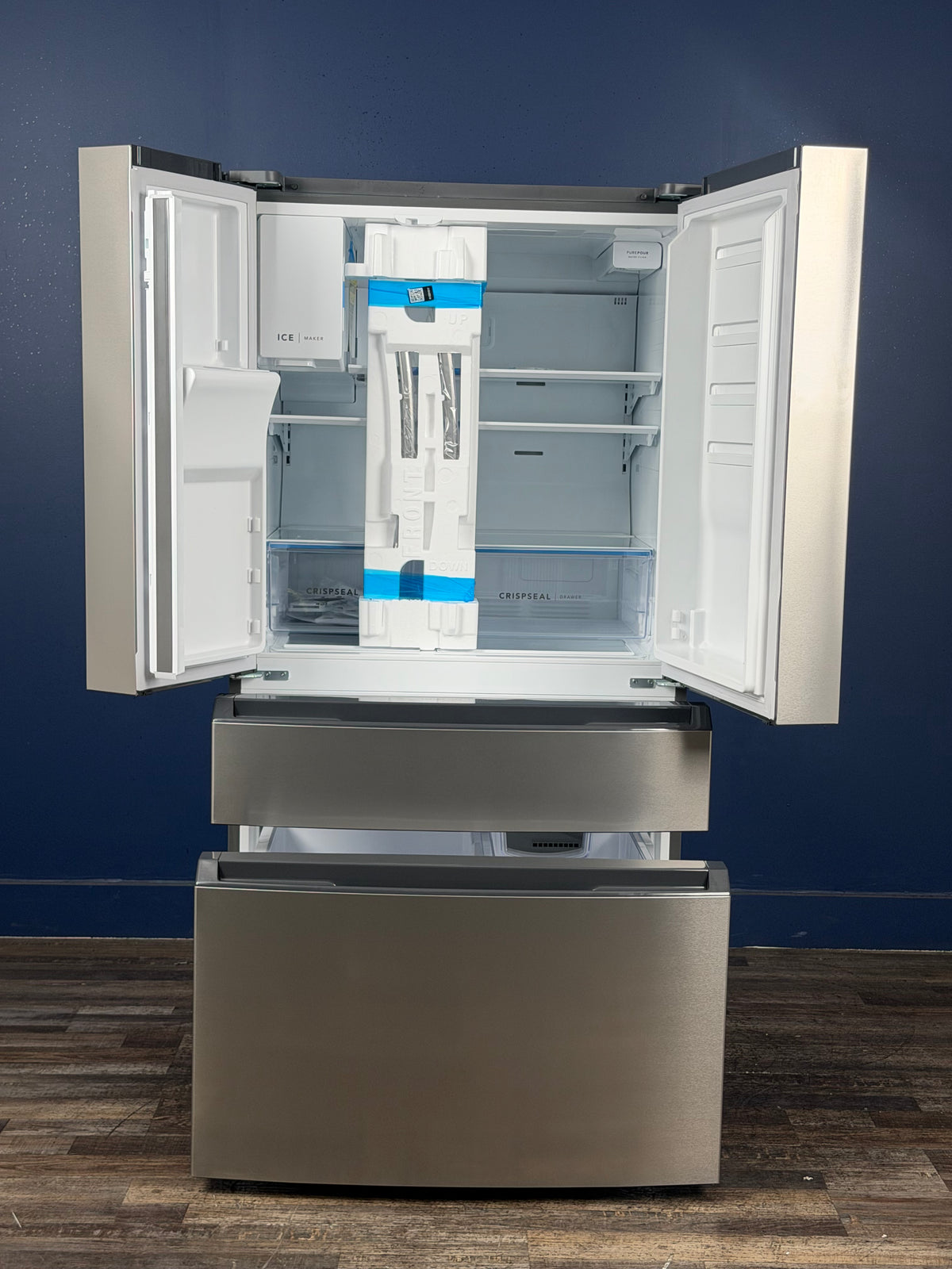 Frigidaire - 36 in. 26 cu. ft. Standard-Depth 4-Door French Door Refrigerator in Fingerprint-Resistant Stainless Steel Look