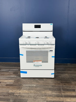 Frigidaire - 30 in 5 Burner Freestanding Gas Range in White with Quick Boil and Even Baking Technology
`