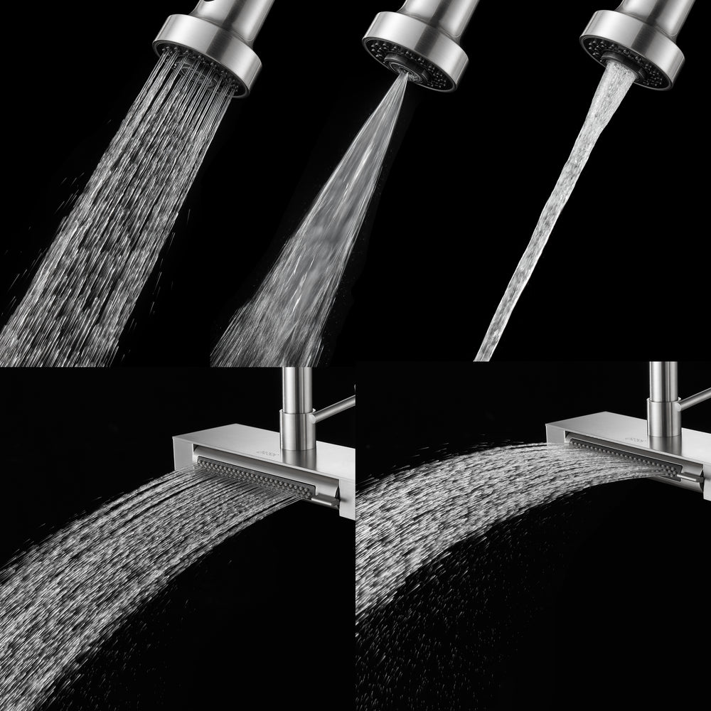 FORNO ACQUA 4 Function Waterfall  Pull-Down Kitchen Faucet