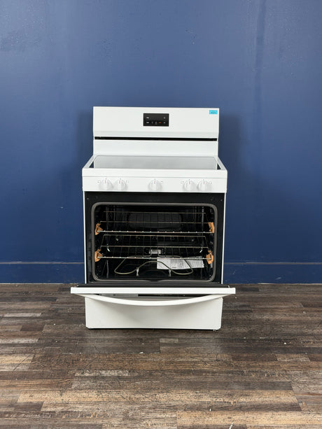Frigidaire - 30 in. 5 Element Freestanding Electric Range in White with Dual Expandable Element and Quick Boil
