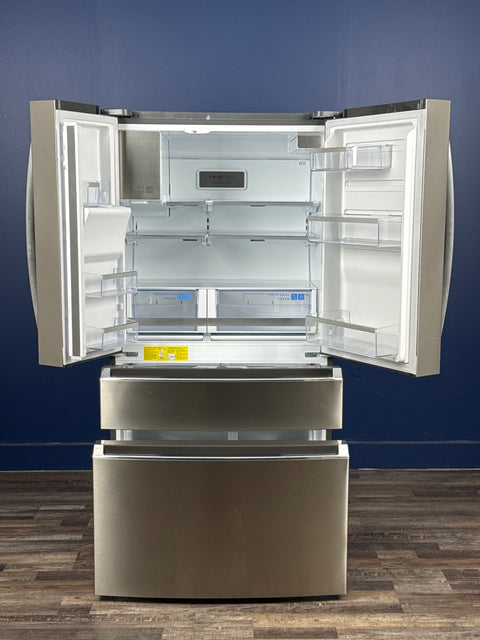 Frigidaire - Gallery 36 in. 22 cu. ft. Counter-Depth 4-Door French Door Refrigerator in Smudge-Proof Stainless Steel