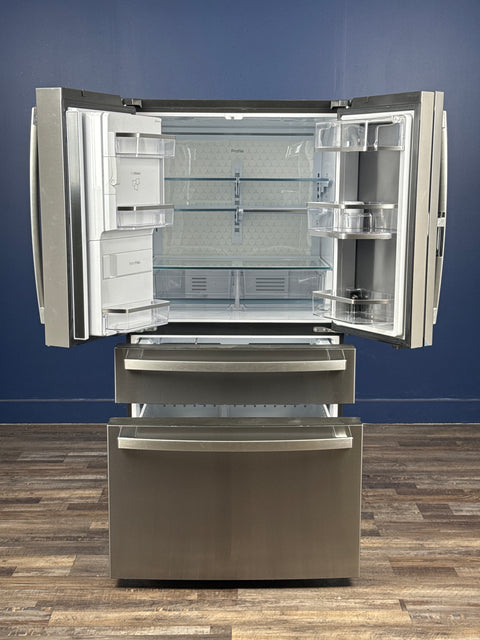 GE Profile - Profile 27.9 cu. ft. Smart 4-Door French Door Refrigerator with Door-in-Door in Fingerprint Resistant Stainless Steel
