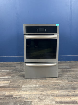 Frigidaire - Gallery 24 in. Single Gas Built-In Wall Oven with Air Fry Self-Cleaning in Stainless Steel