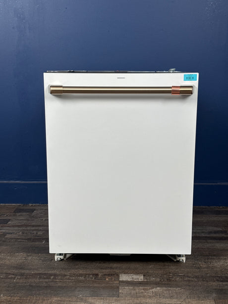 GE Cafe - 24 in. Built-In Smart Top Control Dishwasher in Matte White with Stainless Tub, Interior Lighting, 39 dBA