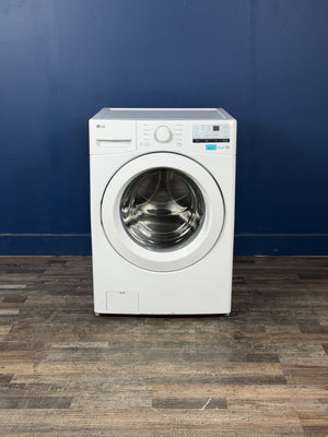 LG - 4.5 Cu. Ft. Stackable Front Load Washer in White with Coldwash Technology