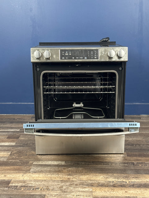 GE - 30 in. 5 Burner Element Slide-In Electric Range in Stainless Steel with Crisp Mode