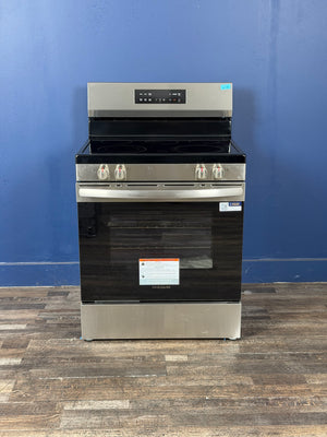 Frigidaire - 30 in. 5 Element Freestanding Electric Range in Stainless Steel with EvenTemp and Steam Clean