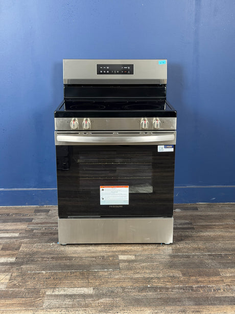 Frigidaire - 30 in. 5 Element Freestanding Electric Range in Stainless Steel with EvenTemp and Steam Clean