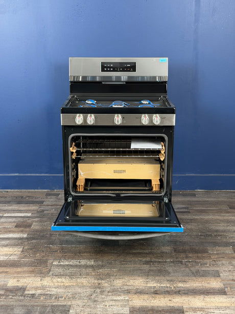 Frigidaire - 30 in 5 Burner Freestanding Gas Range in Stainless Steel with Quick Boil and Steam Clean