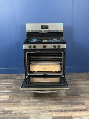 Frigidaire - 30 in. 5 Burner Freestanding Gas Range in Stainless Steel with Quick Boil and Even Baking Technology