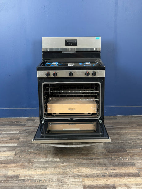 Frigidaire - 30 in. 5 Burner Freestanding Gas Range in Stainless Steel with Quick Boil and Even Baking Technology