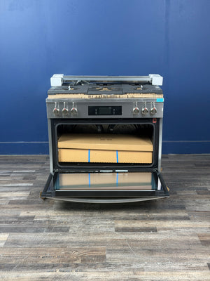 Frigidaire - Gallery 36 in. 6-Burner Slide-In Gas Range in Stainless Steel with Total Convection and Air Fry