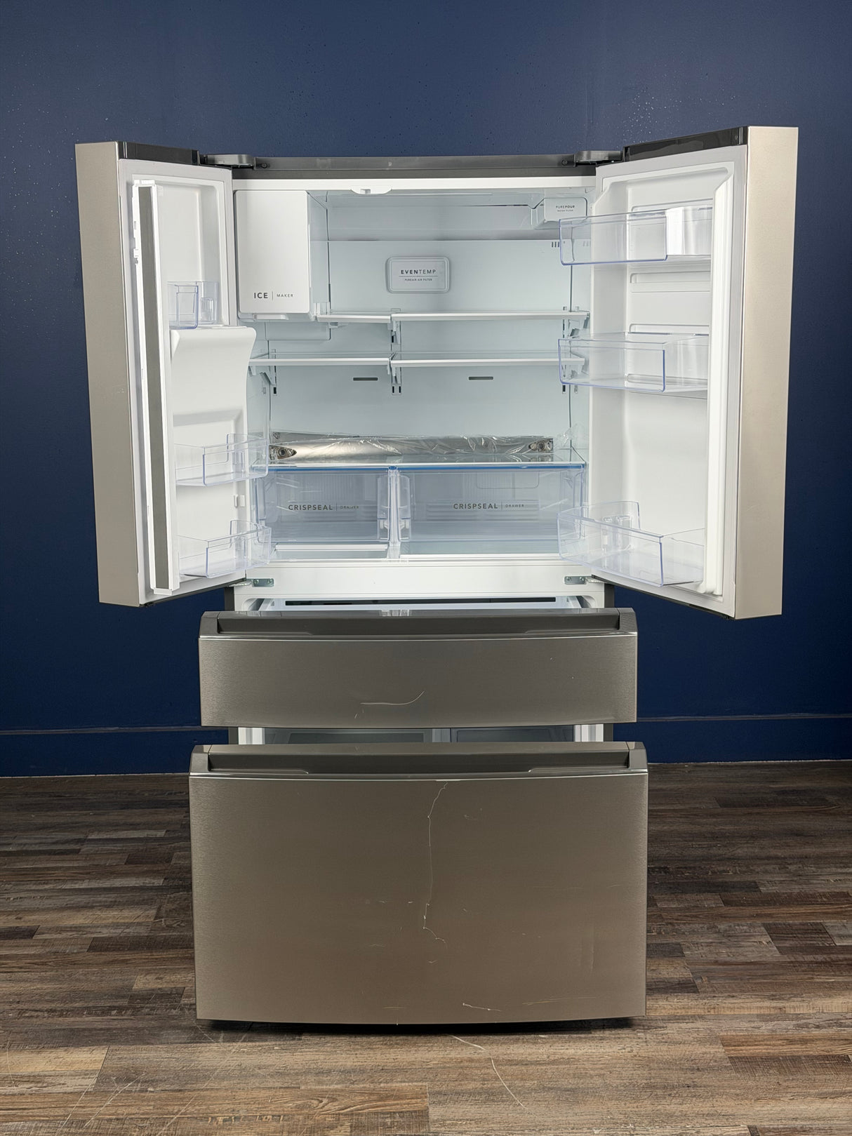 Frigidaire - 36 in. 26 cu. ft. Standard-Depth 4-Door French Door Refrigerator in Fingerprint-Resistant Stainless Steel Look