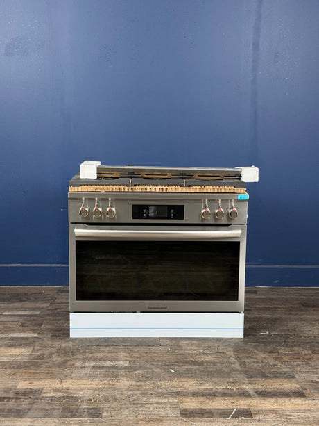 Frigidaire - Gallery 36 in. 6-Burner Slide-In Gas Range in Stainless Steel with Total Convection and Air Fry
