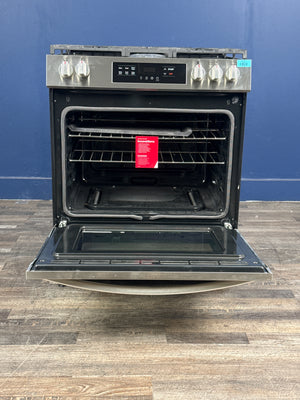 Frigidaire - 30 in. 5 Burner Front Control Gas Range with Steam Clean in Stainless Steel