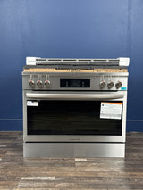 Frigidaire - Gallery 36 in. 6-Burner Slide-In Dual Fuel Range in Stainless Steel with Total Convection and Air Fry