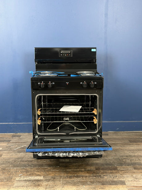 Frigidaire - 30 in. 4 Burner Free-Standing Electric Range in Black with Even Baking Technology