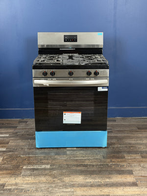 Frigidaire - 30 in. 5 Burner Freestanding Gas Range in Stainless Steel with Quick Boil and Even Baking Technology