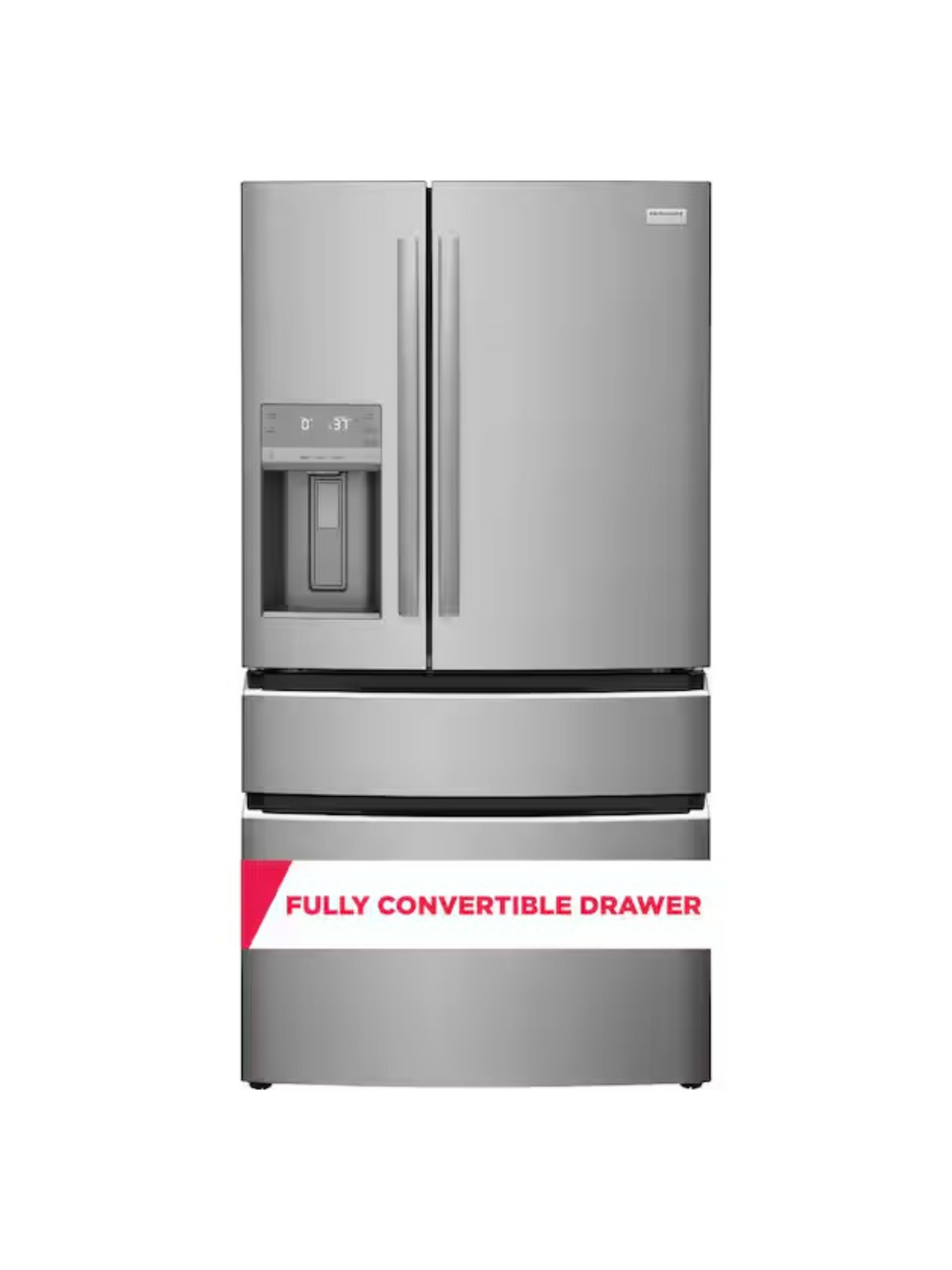 Frigidaire - Gallery 36 in. 22 cu. ft. Counter-Depth 4-Door French Door Refrigerator in Smudge-Proof Stainless Steel