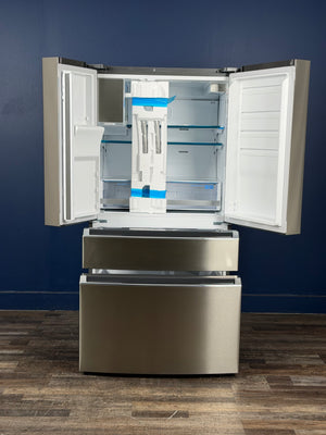 Frigidaire - Gallery 36 in. 22 cu. ft. Counter-Depth 4-Door French Door Refrigerator in Smudge-Proof Stainless Steel