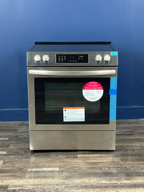 Frigidaire - 30 in. 5-Burner Element Slide-In Front Control Self-Cleaning Electric Range with Convection in Stainless Steel