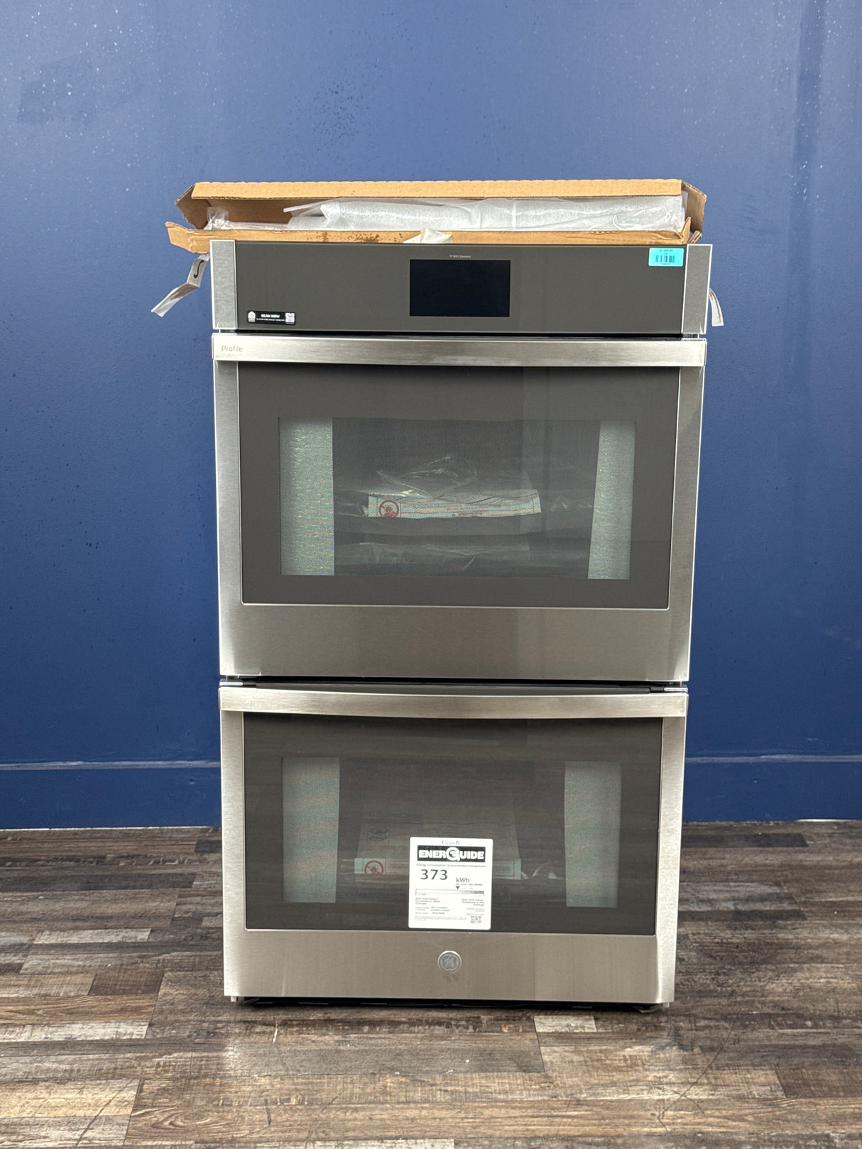 GE - 30 in. Double Smart Convection Wall Oven with No-Preheat Air Fry in Stainless Steel