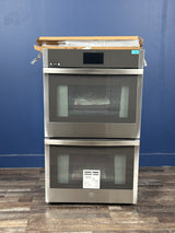 GE - 30 in. Double Smart Convection Wall Oven with No-Preheat Air Fry in Stainless Steel