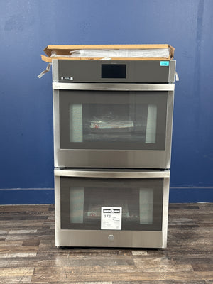 GE - 30 in. Double Smart Convection Wall Oven with No-Preheat Air Fry in Stainless Steel