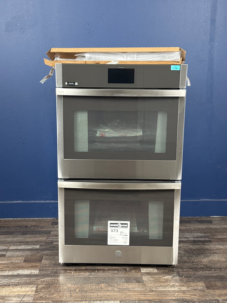 GE - 30 in. Double Smart Convection Wall Oven with No-Preheat Air Fry in Stainless Steel
