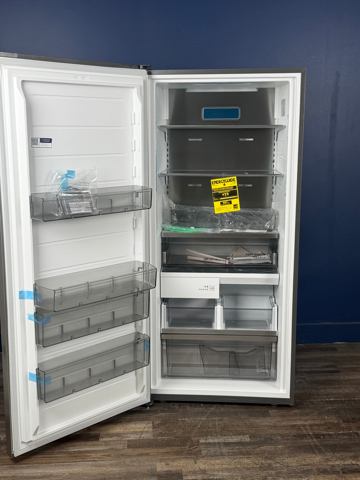 Frigidaire - Professional 19 cu. ft. Single Door Frost Free Upright Freezer in Smudge-Proof Stainless Steel, ENERGY STAR