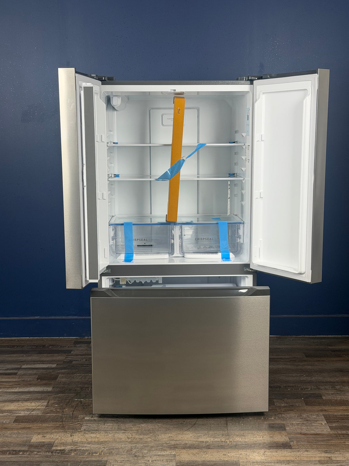 Frigidaire - 35 in. 20 cu. ft. Counter-Depth French Door Refrigerator in Stainless Steel Look with CrispSeal Crispers