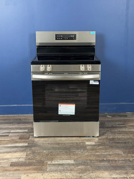 Frigidaire - 30 in. 5 Element Freestanding Electric Range in Stainless Steel with EvenTemp and Steam Clean