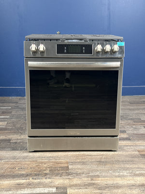 Frigidaire - Gallery 30 in. 5-Burner Slide-In Gas Range in Smudge-Proof Stainless Steel with Stone-Baked Pizza