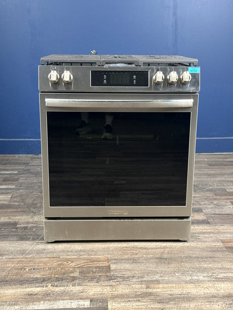 Frigidaire - Gallery 30 in. 5-Burner Slide-In Gas Range in Smudge-Proof Stainless Steel with Stone-Baked Pizza